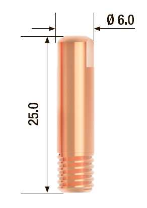 Fubag Контактный наконечник M6х25 мм ECU D=1.2 мм  (25 шт.) FB.CTM6.25-12 Аксессуары к горелкам TIG, MIG/MAG фото, изображение