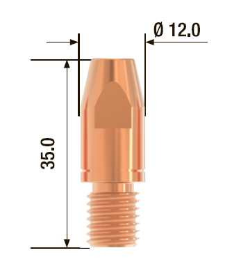 Fubag Контактный наконечник M10х35 мм CuCrZr D=1.6 мм (25 шт.) FB.CTM10.35-16 MAG фото, изображение