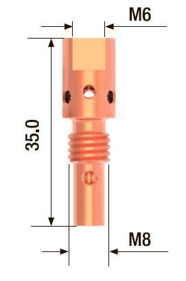 Fubag Адаптер контактного наконечника M8х35 мм (5 шт.) FB.TA.M8.35 Аксессуары к горелкам TIG, MIG/MAG фото, изображение