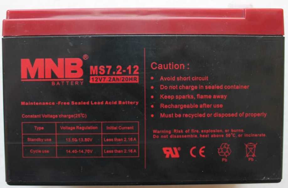 MNB Battery MS 7.2-12 Аккумуляторы фото, изображение