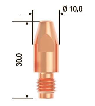 Fubag Контактный наконечник M8х30 мм ECU D=2.0 мм  (25 шт.) FB.CTM8.30-20 MAG фото, изображение