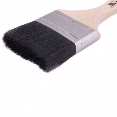 Кисть плоская, натуральная черная щетина, деревянная ручка 3" MTX Кисти плоские фото, изображение