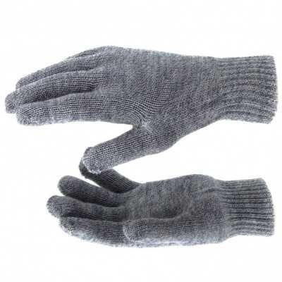 Перчатки трикотажные, акрил, двойные, серое мулине, двойная манжета Россия Сибртех Садовые перчатки фото, изображение