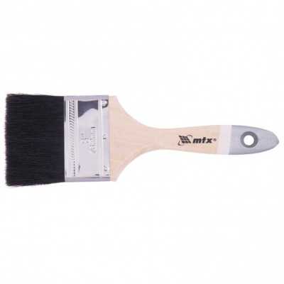Кисть плоская, натуральная черная щетина, деревянная ручка 3" MTX Кисти плоские фото, изображение