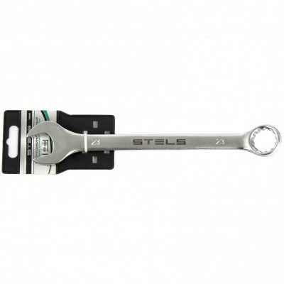 Ключ комбинированный, 23 мм, CrV, матовый хром Stels Ключи комбинированные фото, изображение
