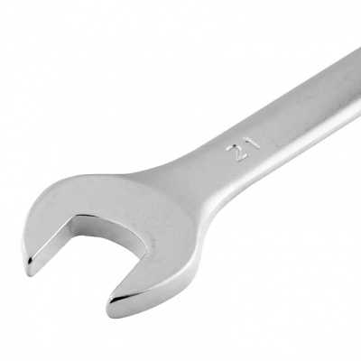 Ключ комбинированный, 21 мм, CrV, матовый хром Stels Ключи комбинированные фото, изображение