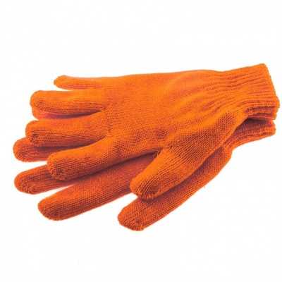 Перчатки трикотажные, акрил, двойные, оранжевый, двойная манжета Россия Сибртех Садовые перчатки фото, изображение