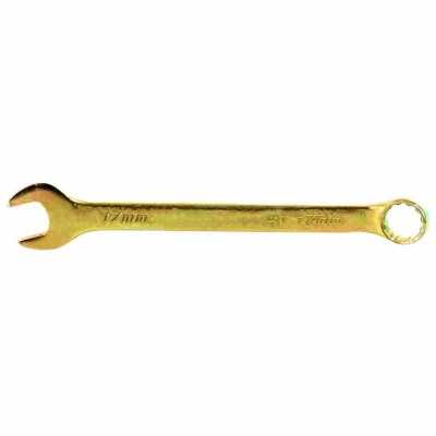 Ключ комбинированный, 17 мм, желтый цинк Сибртех Ключи комбинированные фото, изображение